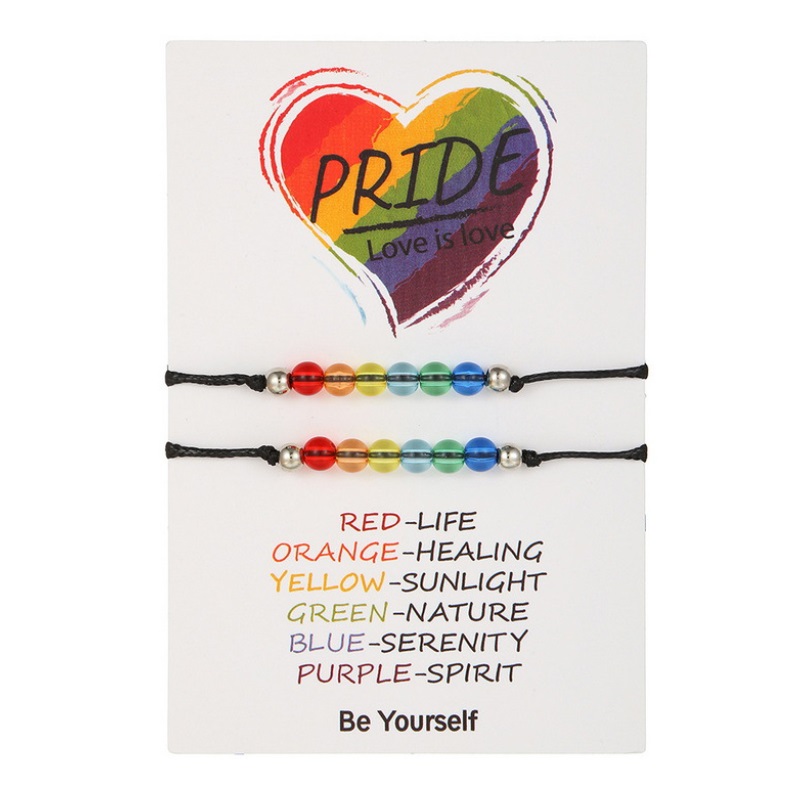  Handmade Rainbow LGBT Rope Bracelet 
